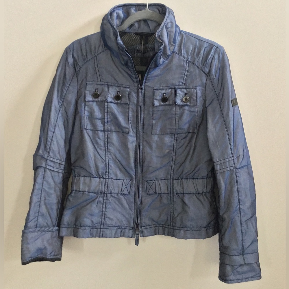 Luisa Cerano Chambray Blue Linen Blend Jacket Size 6